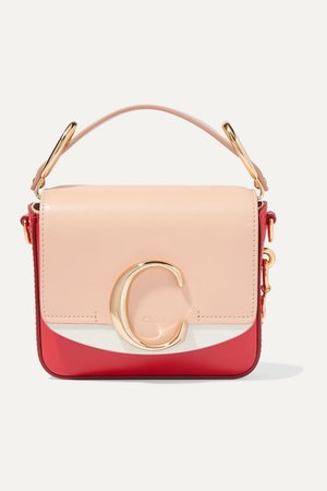 Chloé | Chloé C mini color-block leather shoulder bag | NET-A-PORTER.COM
