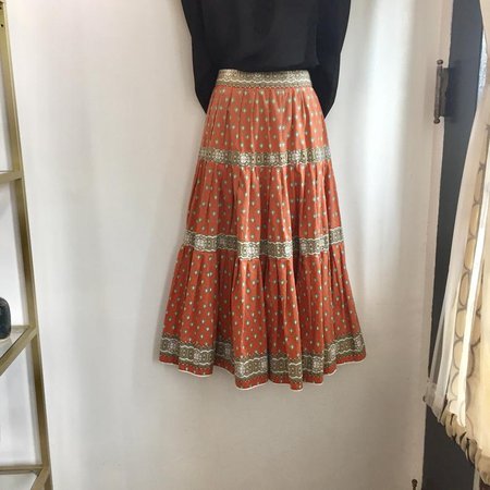 Vintage 50's Boho LES OLIVADES PRAIRIE Peasant Skirt / | Etsy