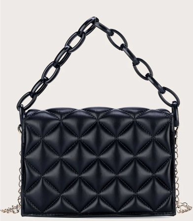 All black quilted bag