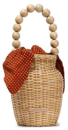 Louise Bead-embellished Rattan Tote