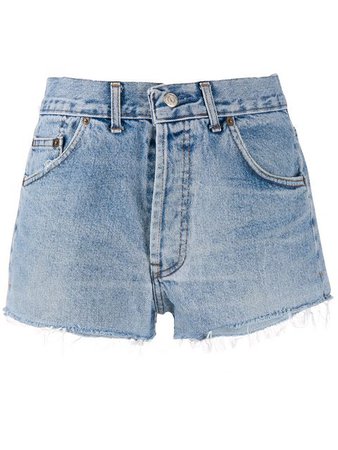 Re/Done Faded Denim Shorts - Farfetch
