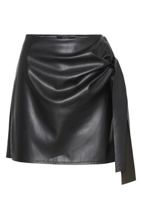 VERO MODA Bella Coated Faux Wrap Miniskirt | Nordstrom