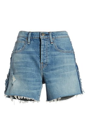 Hudson Jeans Jade Side Stripe Cutoff Boyfriend Shorts (Night Tide) | Nordstrom