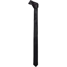 K. Alexander New Mens Solid Black Retro Skinny Necktie 1.5" Tie at Amazon Men’s Clothing store