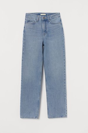 Straight High Waist Jeans - Light denim blue - Ladies | H&M US
