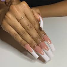 long french tip nails instagram - Google Search
