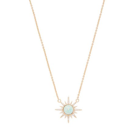 Rocksbox: Aqua Opal Starburst Necklace by Elizabeth Stone