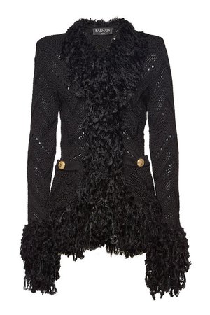 Balmain - Knit Blazer with Virgin Wool - black