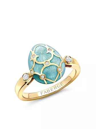 Fabergé 18kt Yellow Gold Heritage Egg Diamonds Ring - Farfetch