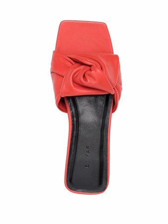 Shop BY FAR leather-knot sandals with Express Delivery - FARFETCH