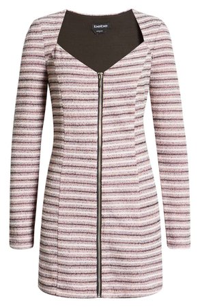 bebe Tweed Zip Front Minidress | Nordstrom