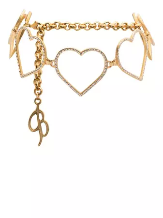 ━━ ❝ embellished heart necklace (in oro satinato/crystal)┊blumarine