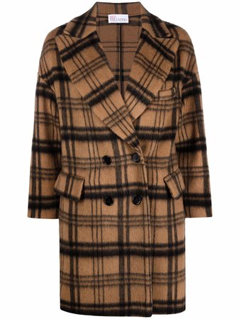 RED Valentino Checked wool-blend Coat - Farfetch