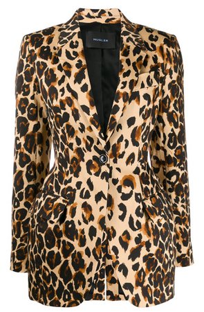 mugler leopard print blazer