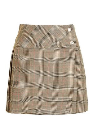 Tonal Check Pleated Kilt Mini Skirt | Boohoo