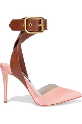 Rachelle leather-trimmed satin pumps | ALICE + OLIVIA | Sale up to 70% off | THE OUTNET