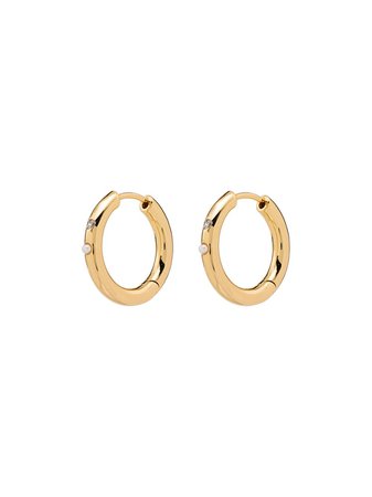 Shop Anni Lu 18kt gold-plated Brigitte pearl hoop earrings with Express Delivery - FARFETCH
