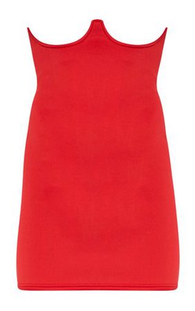 Red Scuba Bustier Mini Skirt | Skirts | PrettyLittleThing