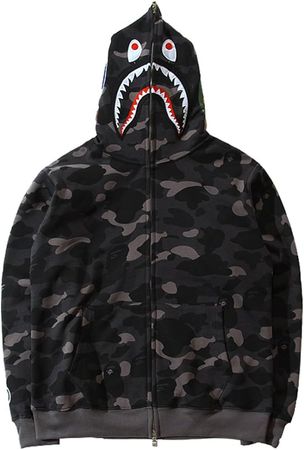 Amazon.com: Imilan Shark Jaw Camo Hoodie Shark Mouth Jacket Full Zip Up for Adults(N black-1,Small) : Clothing, Shoes & Jewelry
