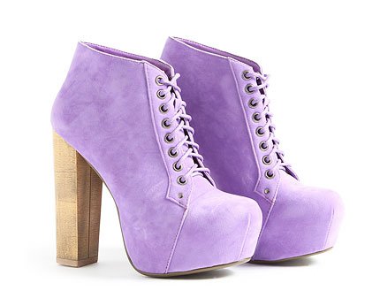 Kolett Lace Up Faux Suede Platform Boots - Lilac @ lookcubes - Affordable Fashion
