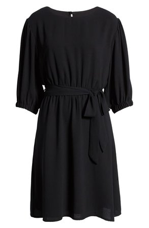 Halogen® Tie Waist Dress (Regular & Petite) black