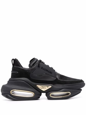 Shop Balmain BBold leather sneakers with Express Delivery - FARFETCH