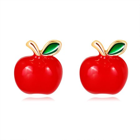 red apple earrings - Google Search