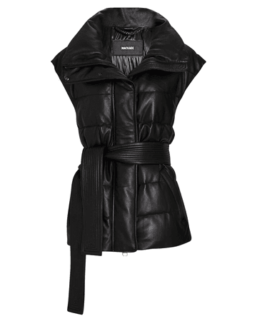 MACKAGE Zerina Leather Puffer Vest $990