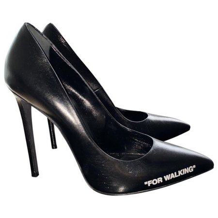 Leather heels Off-White Black size 38 EU in Leather - 8774858