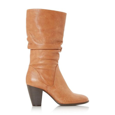 ROSSY - Slouch Pull On Calf Boot - tan | Dune London