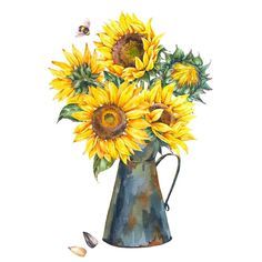 Kettle of Sunflowers - Art