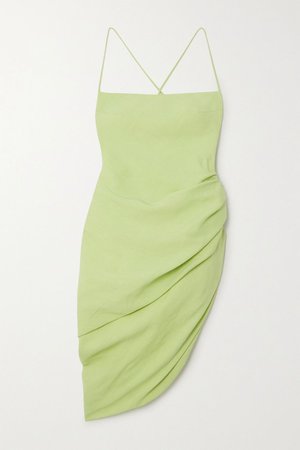 Light green La Robe Saudade gathered canvas mini dress | Jacquemus | NET-A-PORTER