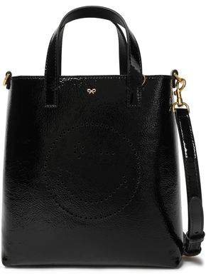 Perforated Wink Crinkled Patent-leather Tote