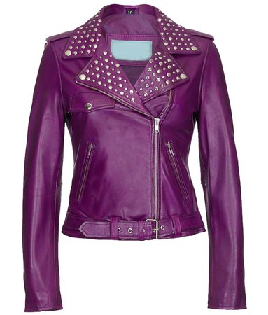 purple leather jacket