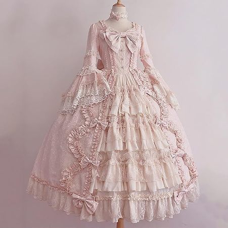 Amazon.com: Women's Elegant Lolita Dresses Victorian Princess Dress Halloween Cosplay Swing Dress Renaissance Sweet Rococo Dress Pink : Clothing, Shoes & Jewelry