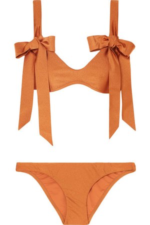 Zimmermann | Veneto bow-detailed metallic bikini | NET-A-PORTER.COM