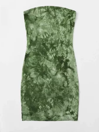 Tie Dye Tube Dress | SHEIN USA green