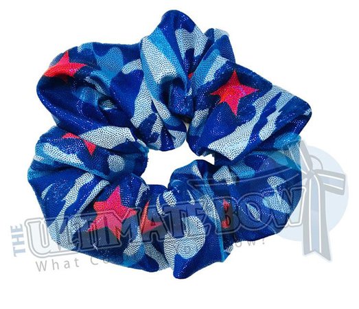 USA Metallic Camo Scrunchies | Red White and Blue Scrunchies