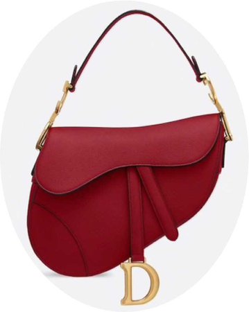 Dior red saddle bag