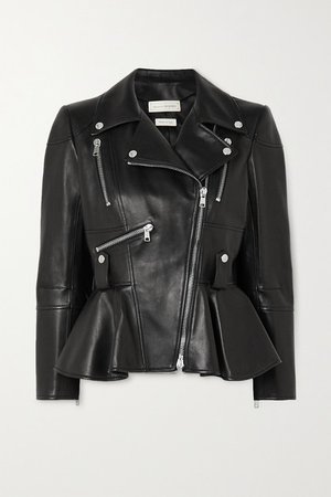 Alexander McQueen | Leather peplum biker jacket | NET-A-PORTER.COM