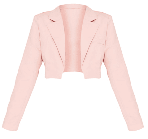 pink cropped blazer