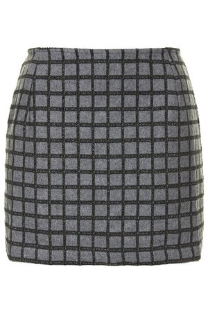 Grey & Black Checkered Skirt