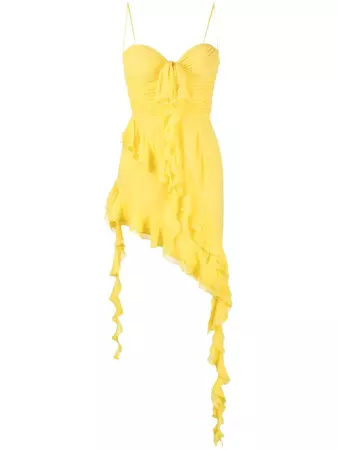 Alessandra Rich Strapless Ruffled Asymmetric Dress - Farfetch