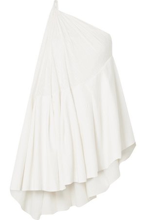 Jacquemus | Affi one-shoulder asymmetric cotton-blend mini dress | NET-A-PORTER.COM