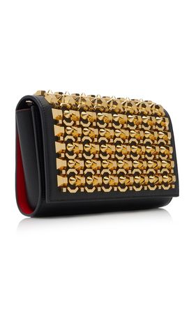 Paloma Gold-Studded Leather Clutch By Christian Louboutin | Moda Operandi