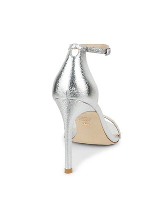 Nudistsong Metallic Leather Ankle-Strap Sandals