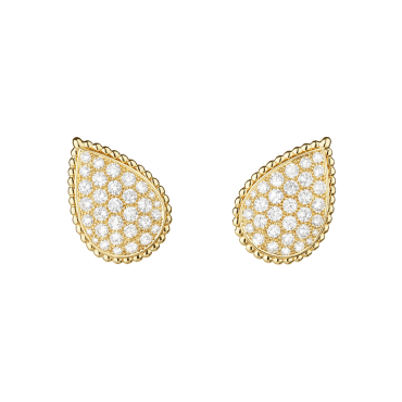 SERPENT BOHÈME EARRINGS CLIPS, L MOTIF Ear clips set with paved diamonds, in yellow gold