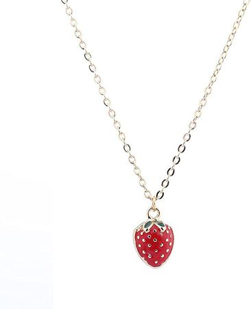 Amazon.com: FUTIMELY 4 Pcs Strawberry Jewelry Set for Women Teen Girls Red Strawberry Necklace, Strawberry Earrings, Strawberry Ring, Strawberry Bracelet Cute Food Fruit Charm Jewelry Gift (Strawberry Necklace): Clothing, Shoes & Jewelry