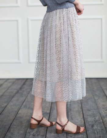 Gray Fairy skirt in taupe star tulle