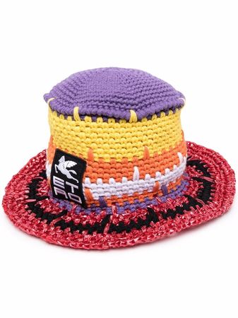 Shop ETRO crochet-knit logo hat with Express Delivery - FARFETCH